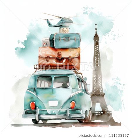watercolor luxury travel design, illustration, watercolor effect,isolated on white background watercolor luxury travel design, illustration, watercolor effect,isolated on white background 111535157