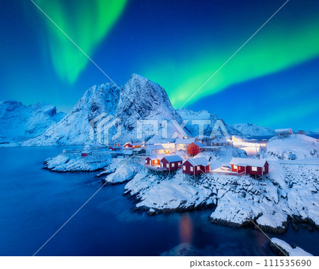 View on the house in the Hamnoy village, Lofoten Islands, Norway. View on the house in the Hamnoy village, Lofoten Islands, Norway. 111535690