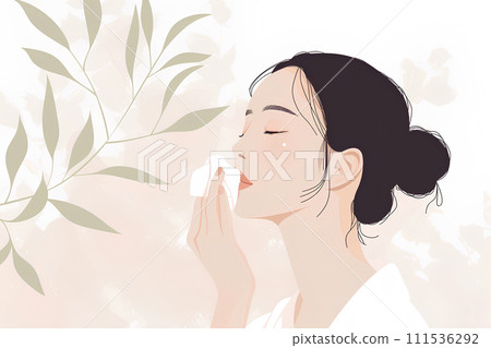 做皮膚護理的女性 111536292