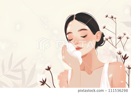 Female doing skin care 111536298