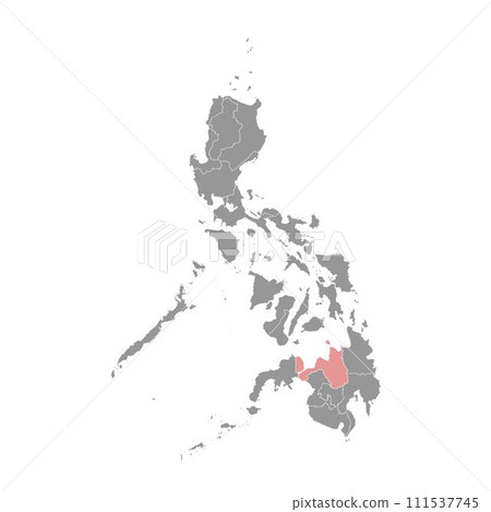 Northern Mindanao Region map, administrative division of Philippines. Vector illustration. Northern Mindanao Region map, administrative division of Philippines. Vector illustration. 111537745