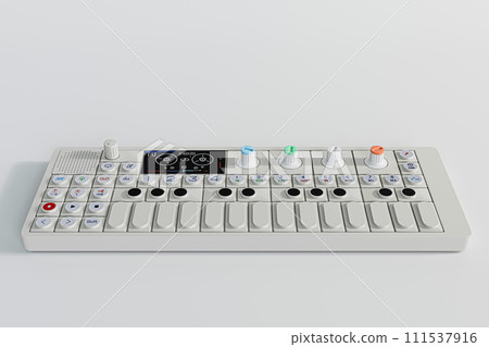 modern synthesizer isolated on white background modern synthesizer isolated on white background 111537916
