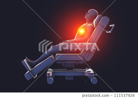 A male patient experiencing heart pain, 3D illustration A male patient experiencing heart pain, 3D illustration 111537926