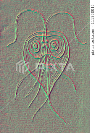 Giardia intestinalis protozoan, 3D illustration 111538013