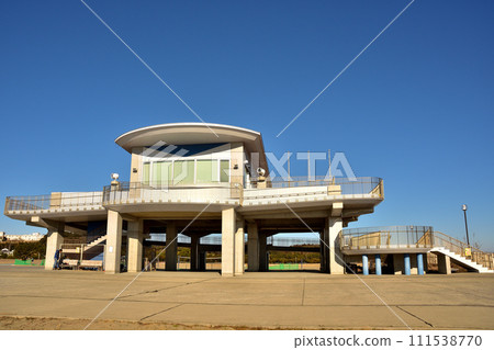 Tsunami evacuation facility at Oarai Sun Beach 111538770