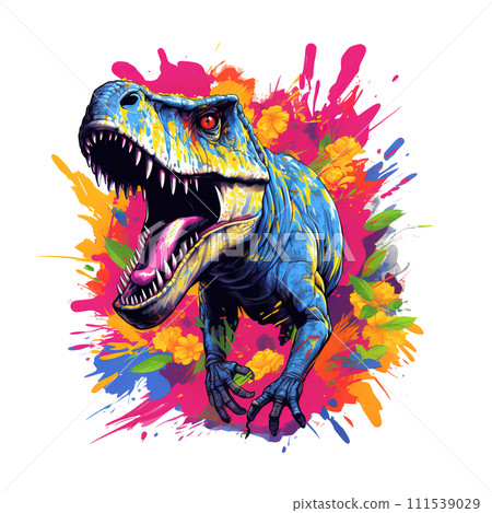 Dinosaur open mouth on a clean background, Png for Sublimation Printing, Printable art, Mythical creatures, Ancient animals, Illustration, Generative AI. 111539029