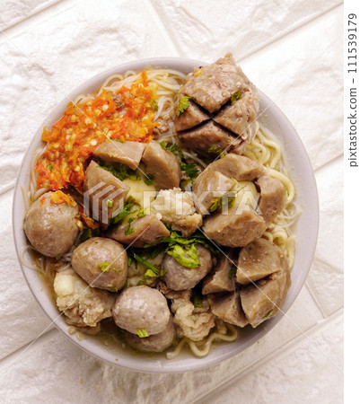 Delicious beef meatball soup tasty and healthy soup cooking with fresh chili paste Delicious beef meatball soup tasty and healthy soup cooking with fresh chili paste 111539179