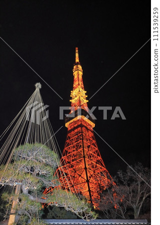 東京鐵塔 東京鐵塔 燈光照明 東京鐵塔 東京鐵塔 燈光照明 111539259