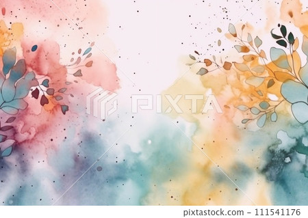 Watercolor floral background in pastel colors. Hand-drawn illustration. Watercolor floral background in pastel colors. Hand-drawn illustration. 111541176