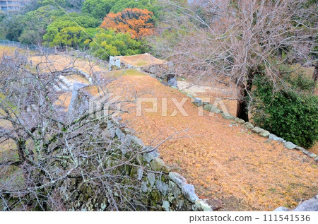 Fukuoka Castle small and middle castle tower ruins stone wall Fukuoka Castle small and middle castle tower ruins stone wall 111541536