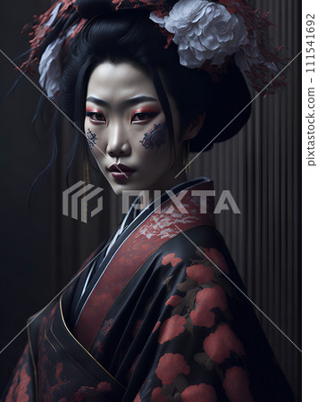 A culturally proud Japanese woman embracing her identity and ethnicity with grace.AI-generated item 111541692
