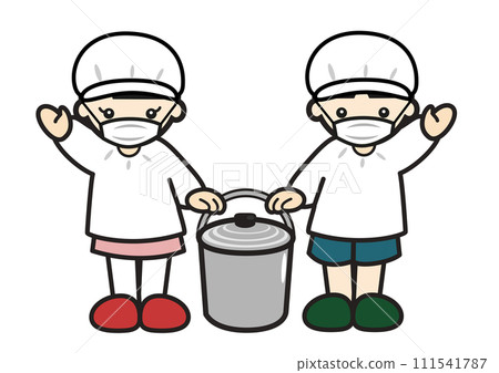 學校午餐男孩和女孩 學校午餐男孩和女孩 111541787