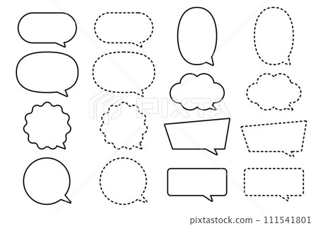 A set of pop speech bubbles with misaligned filling A set of pop speech bubbles with misaligned filling 111541801