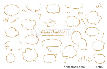 Golden hand drawn line speech bubble set Golden hand drawn line speech bubble set 111542066