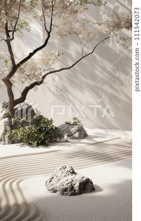 vertical background with zen garden 111542073