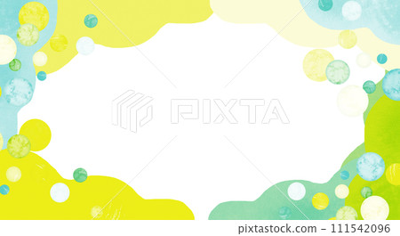 清爽的綠色圓點框 111542096