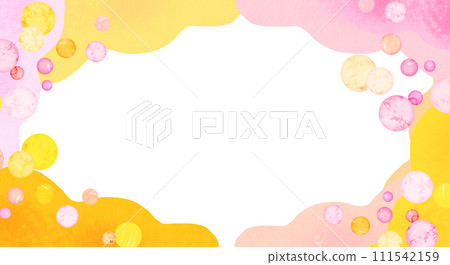 Colorful polka dot background in warm colors 111542159