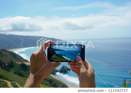 Smartphone Captures Breathtaking Coastline View 111542537