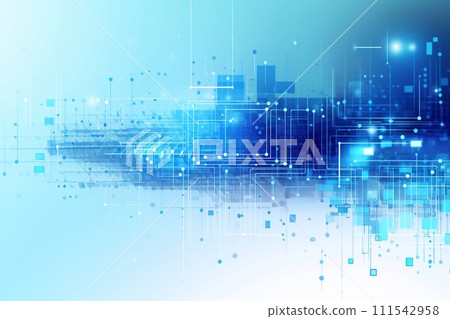 Abstract blue technology background. Hi-tech communication concept. illustration Abstract blue technology background. Hi-tech communication concept. illustration 111542958