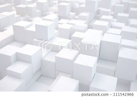 Abstract white cubes background, 3d render illustration, square shape. Abstract white cubes background, 3d render illustration, square shape. 111542966
