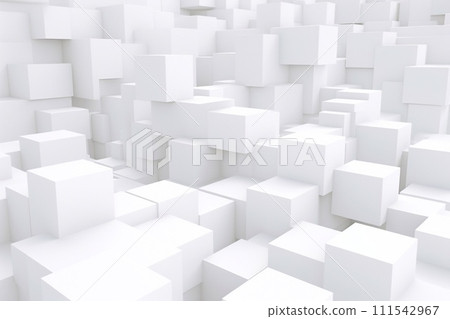 Abstract background made of white cubes. 3d render, 3d illustration. Abstract background made of white cubes. 3d render, 3d illustration. 111542967