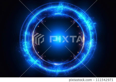 Abstract background. luminous swirling. Elegant glowing circle. Sparking particle. Space tunnel. Glossy jellyfish. Colorful ellipse. Glint sphere 111542971