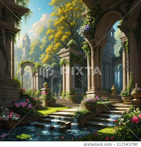 花卉、樹木和洛可可式建築 111543790