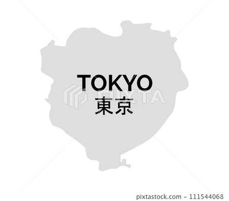 Tokyo city vector map. Japan Tokyo shape map background country icon. Tokyo city vector map. Japan Tokyo shape map background country icon. 111544068