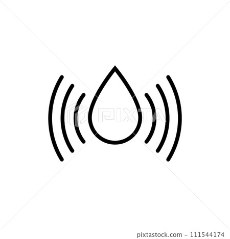 Water sensor vector icon. Water flow drop control sensor logo design isolated illustration. Water sensor vector icon. Water flow drop control sensor logo design isolated illustration. 111544174