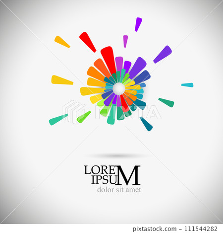 Logo rainbow abstraction. Hand drawing. Not AI, Vector illustration Logo rainbow abstraction. Hand drawing. Not AI, Vector illustration 111544282