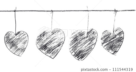 Black line heart isolated on white background. Black line heart isolated on white background. 111544319