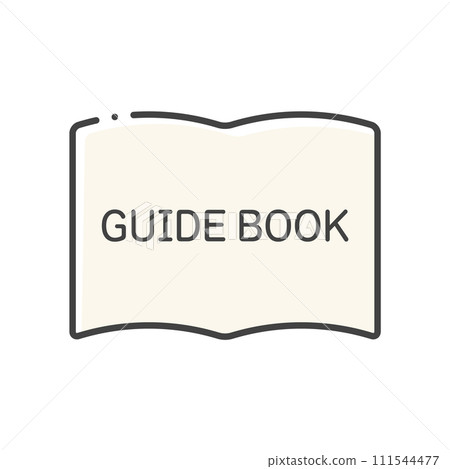 書形圖標，上面寫著 GUIDE BOOK - 簡單指南圖像材料 111544477