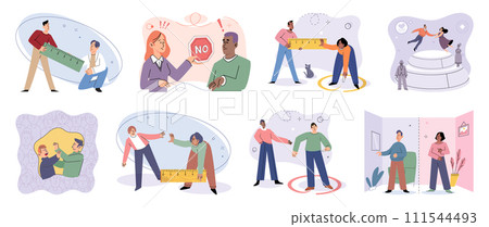 Social relationship vector illustration. Teamwork and collaboration drive innovation and progress The social relationship concept explores complexities human connections Colleagues support and inspire 111544493