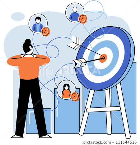 Business development. Vector illustration. Business Concept illustrations capture essence complex ideas and concepts Men and women contribute equally to business success and progress Diverse groups Business development. Vector illustration. Business Concept illustrations capture essence complex ideas and concepts Men and women contribute equally to business success and progress Diverse groups 111544516