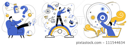 Advanced technology vector illustration. Strategic advantage is lighthouse guiding businesses through storms technological competition Advance with knowledge, for it is wind beneath wings advanced 111544634