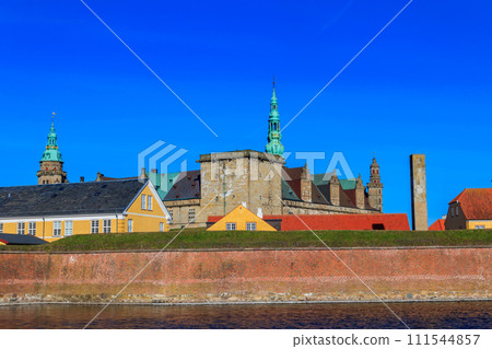 View of Kronborg Castle and Oresund strait in Helsingor (Elsinore), Denmark View of Kronborg Castle and Oresund strait in Helsingor (Elsinore), Denmark 111544857