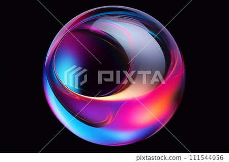 abstract colorful sphere on a black background. 3d illustration. abstract colorful sphere on a black background. 3d illustration. 111544956