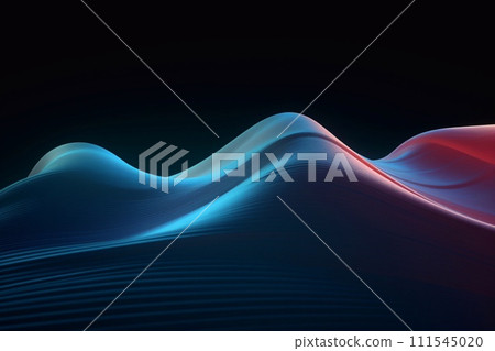 abstract background with smooth lines in blue and red colors, illustration 111545020