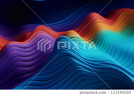 3D rendering of abstract wavy background. Creative concept for your design 111545030