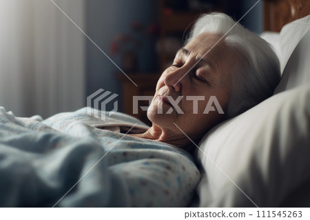 Elderly Woman in a Serene Slumber 111545263