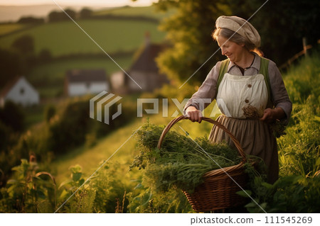Historical Reenactment of Herb Harvesting 111545269