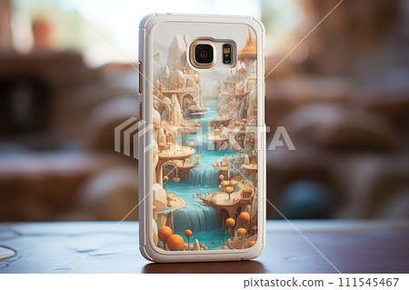 The smart phone is elegantly decorated. Generative AI 111545467