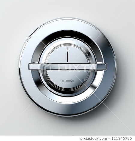 Metal power button. Generative AI Metal power button. Generative AI 111545790