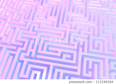 White maze, complex way to find exit, 3d illustration. White maze, complex way to find exit, 3d illustration. 111546384