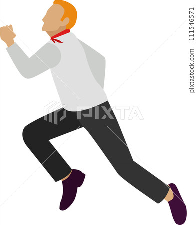 Frightened man running away vector icon isolated on white Frightened man running away vector icon isolated on white 111546571