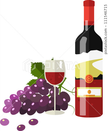 Red wine beverage vector icon isolated on white Red wine beverage vector icon isolated on white 111546715