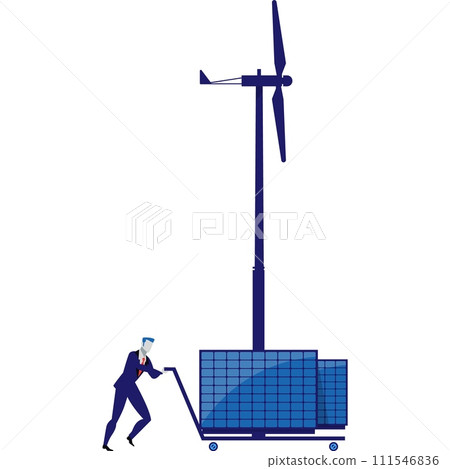 Business and green energy vector flat icon 111546836