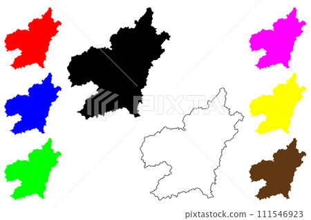 Ganzhou city (People's Republic of China, PRC) map vector illustration, scribble sketch Kanchow Prefecture-level city map Ganzhou city (People's Republic of China, PRC) map vector illustration, scribble sketch Kanchow Prefecture-level city map 111546923