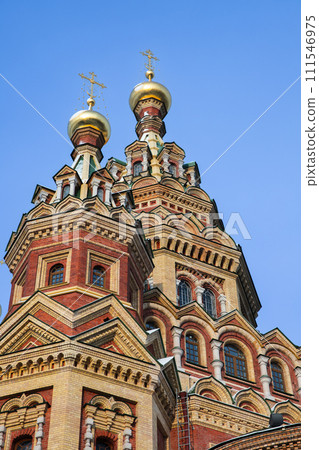 The Cathedral of Saints Peter and Paul is under blue sky, vertical photo The Cathedral of Saints Peter and Paul is under blue sky, vertical photo 111546975