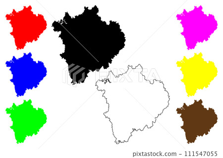 Nanchong city (People's Republic of China, PRC) map vector illustration, scribble sketch Nanchung Prefecture-level city map Nanchong city (People's Republic of China, PRC) map vector illustration, scribble sketch Nanchung Prefecture-level city map 111547055